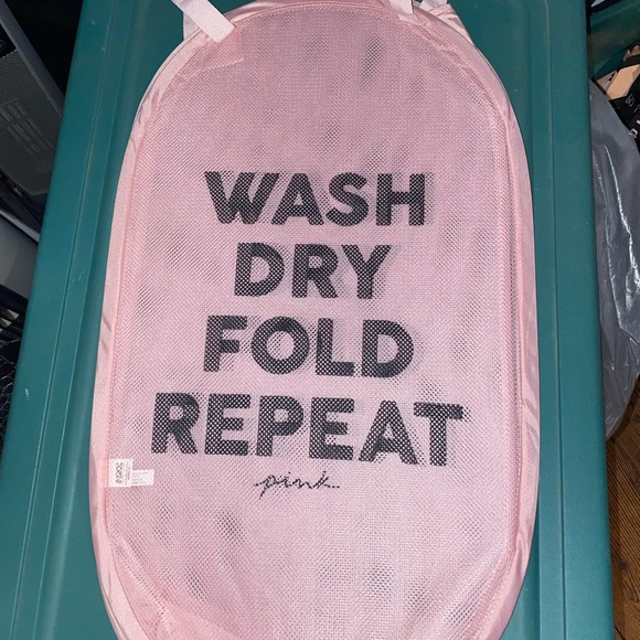 Pink Mesh Laundry Hamper - Picture 5 of 7